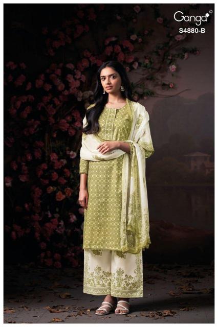 Ganga bithia 4880 unstitched dress materials wholesalers in mumbai